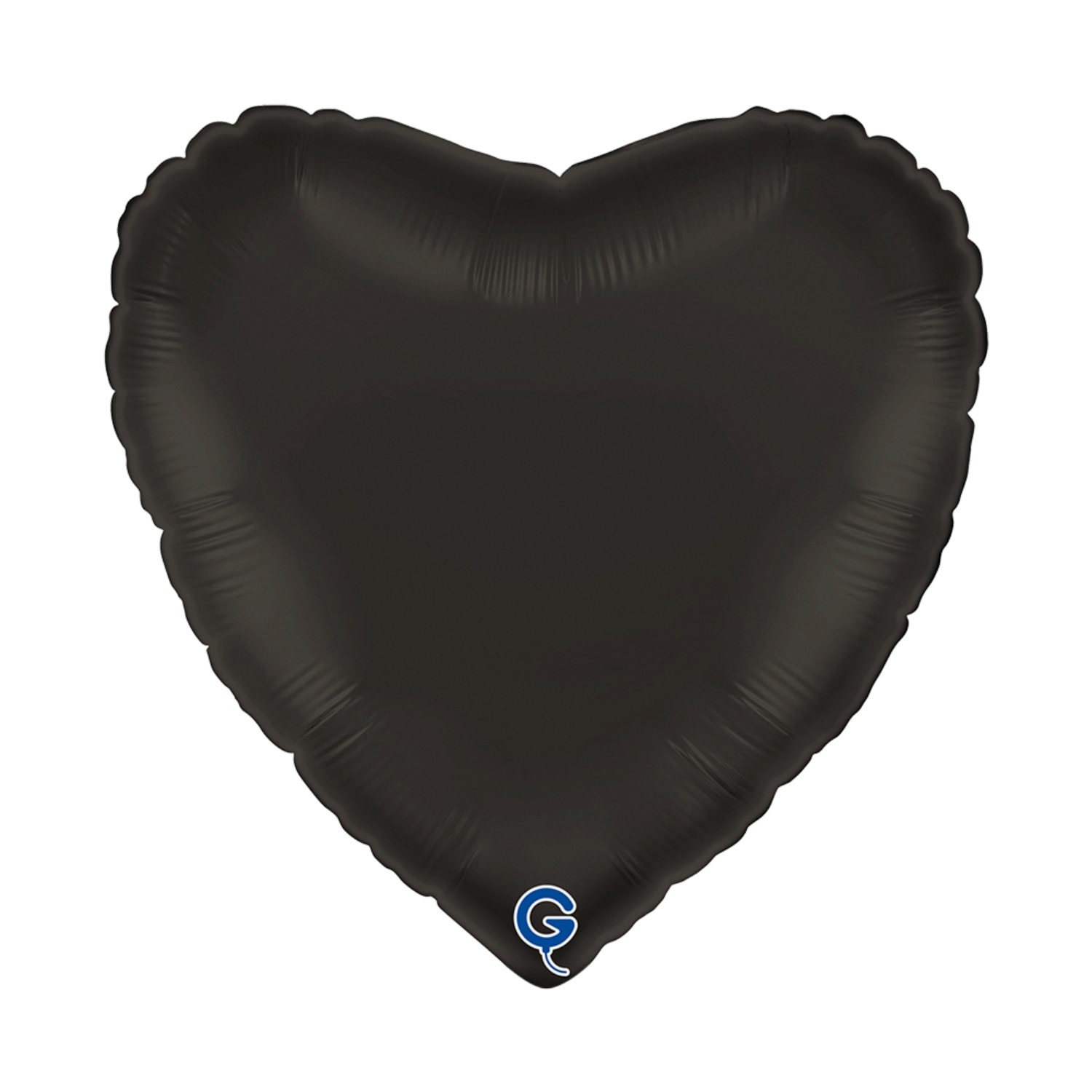 Levně Fóliový balonek srdce černé - Satin Fumé Black 45 cm/18"