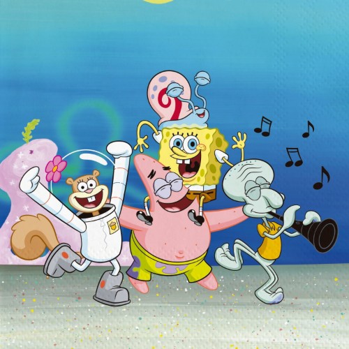 Levně Papírové ubrousky SpongeBob 33 × 33 cm 20 ks