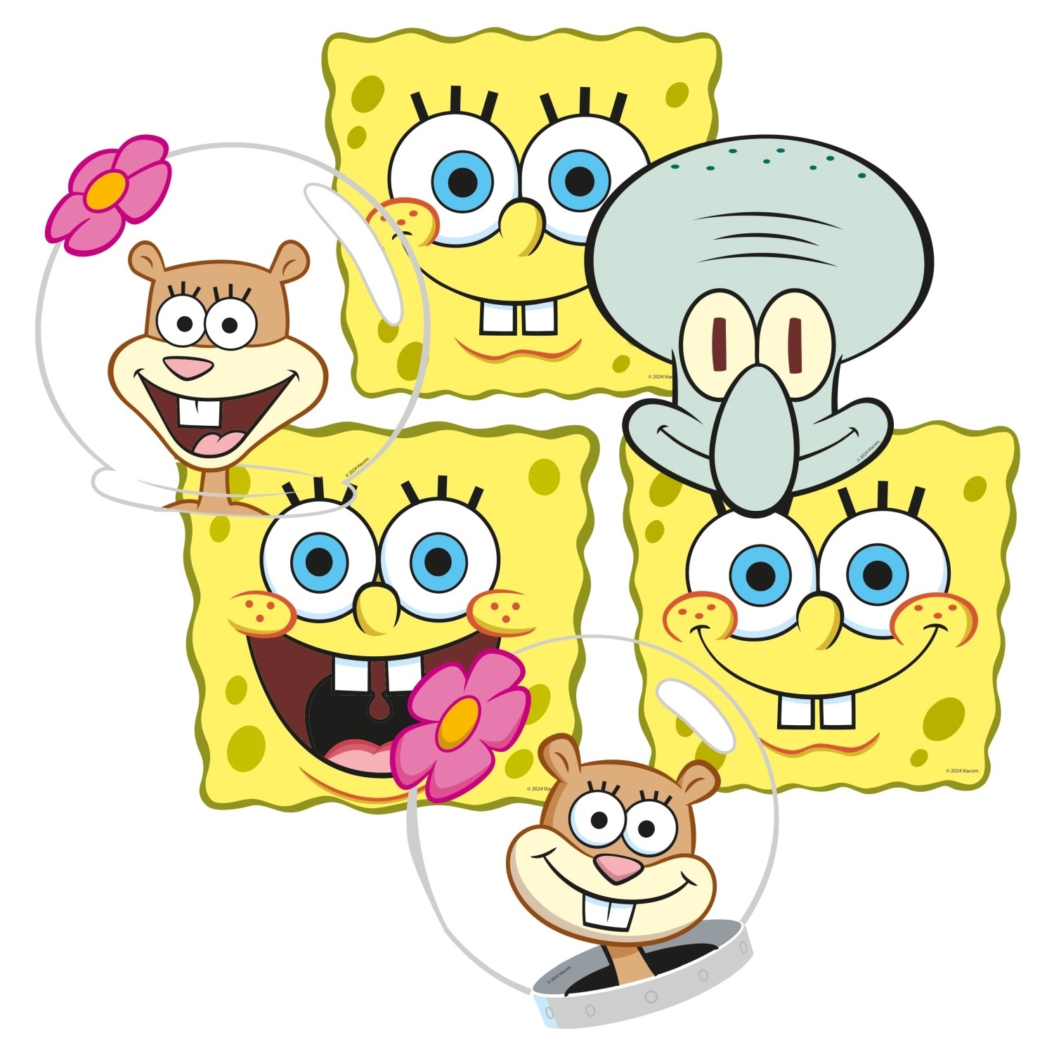 Levně Papírové masky SpongeBob 6 ks