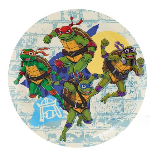 Levně Papírové talířky Želvy ninja 18 cm, 8 ks