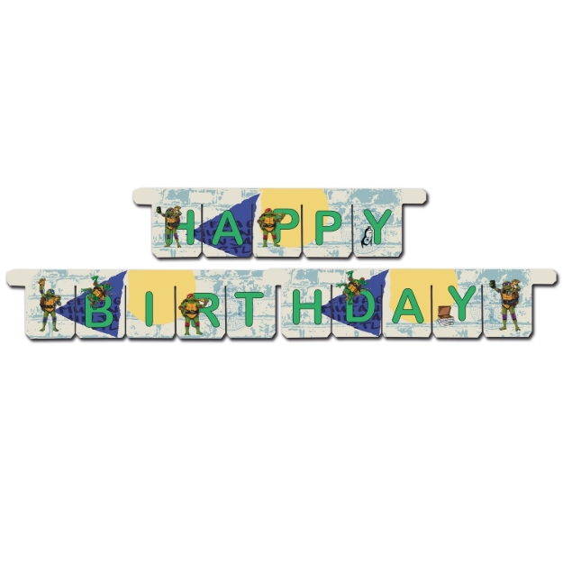 Girlanda Happy Birthday Želvy ninja