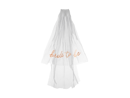 Levně Svatební závoj Bride to be bílý, 63 cm