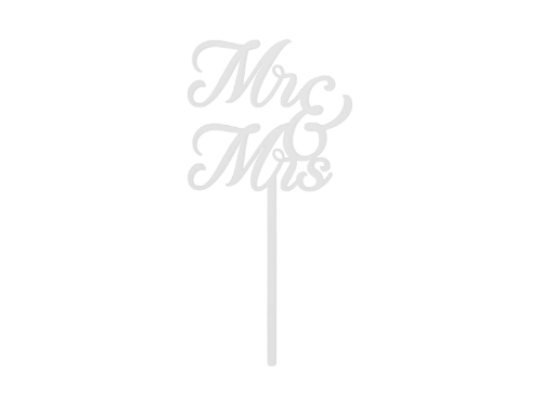 Levně Dortový topper Mr a Mrs bílý, 16,5 cm