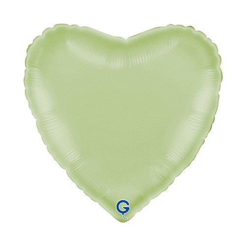 Levně Fóliový balonek srdce olivová - Satin Olive Green 45 cm/18"