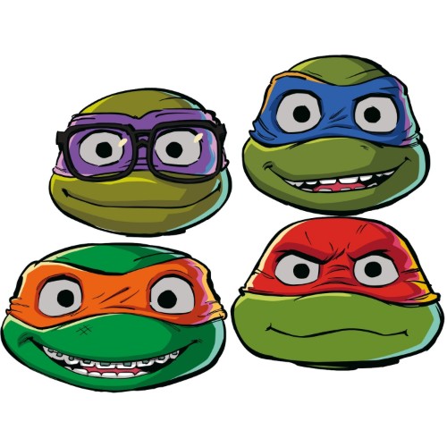 Levně Papírové masky Želvy ninja, 6 ks