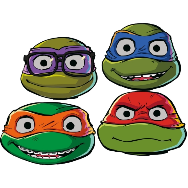 Papírové masky Želvy ninja, 6 ks