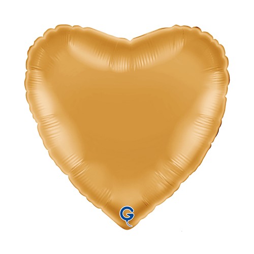 Levně Fóliový balonek srdce zlaté - Gold 45 cm/18"