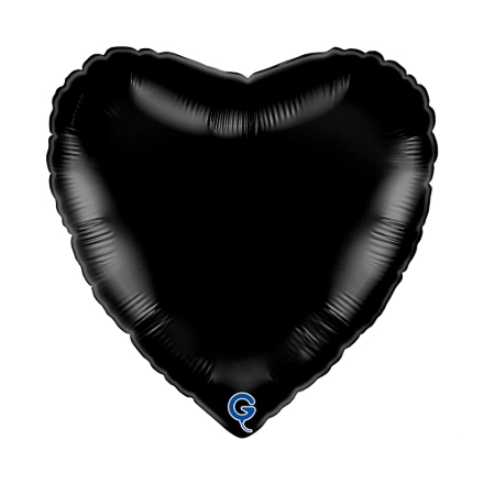 Černý balonek ve tvaru srdce jako elegantní dekorace na večerní nebo slavnostní party