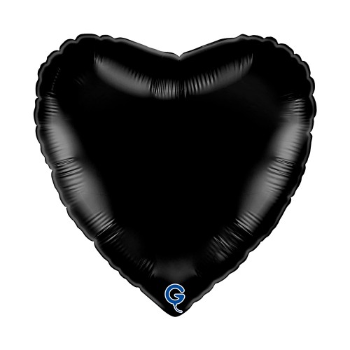 Levně Fóliový balonek srdce černé - Black 45 cm/18"