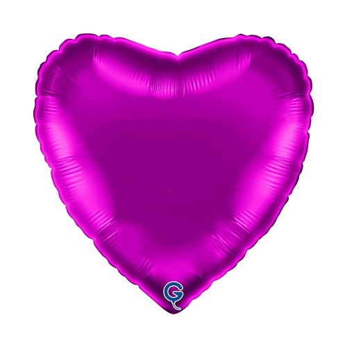 Levně Fóliový balonek srdce fialové - Purple 45 cm/18"