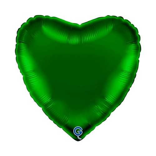 Levně Fóliový balonek srdce tmavě zelené - Dark Green 45 cm/18"
