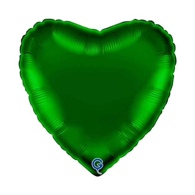 Tmavě zelený balonek ve tvaru srdce jako elegantní dekorace na svatbu nebo oslavu