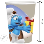 Obrazek Kubeczki papierowe Smerfy 250 ml, 8 szt.