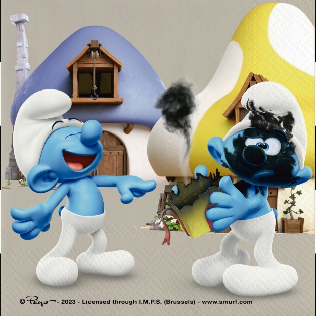 Papírové ubrousky Šmoulové 33 × 33 cm