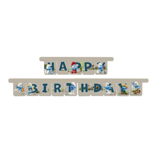Levně Girlanda Happy Birthday Šmoulové 3 m