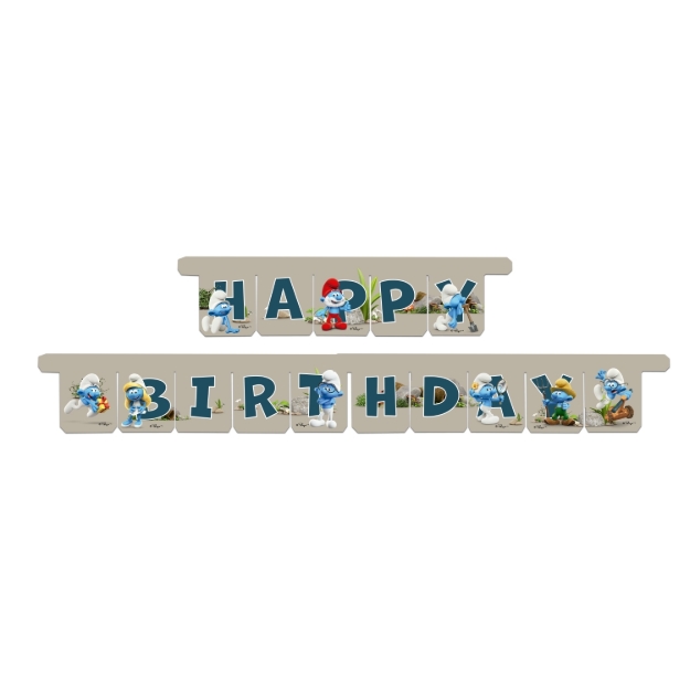 Girlanda Happy Birthday Šmoulové