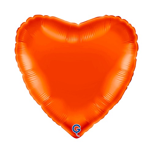 Levně Fóliový balonek srdce oranžové - Orange 45 cm/18"