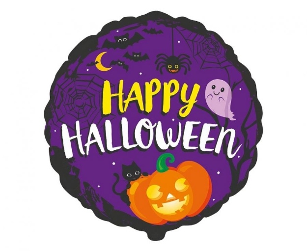 Obrazek Balon foliowy Happy Halloween - fioletowy 45 cm