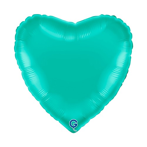 Levně Fóliový balonek srdce tyrkysové - Tiffany 45 cm/18"