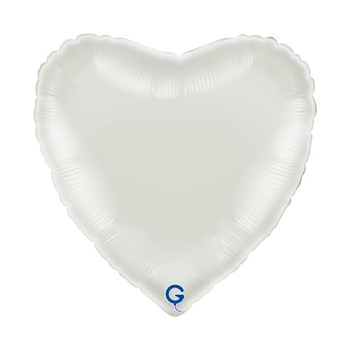 Levně Fóliový balonek srdce bílé - White 45 cm/18"