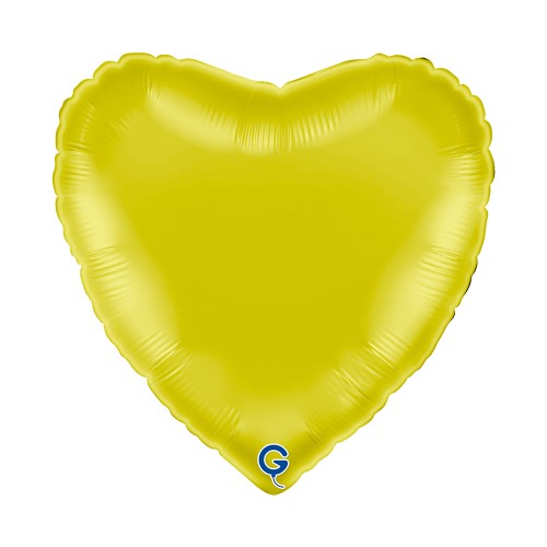 Levně Fóliový balonek srdce žluté - Yellow 45 cm/18"