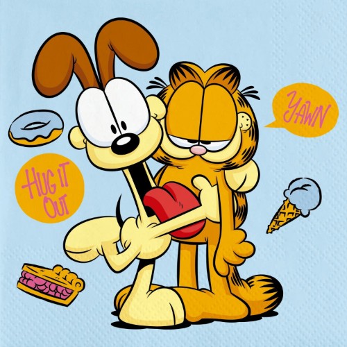 Levně Papírové ubrousky Garfield 33 × 33 cm, 20 ks