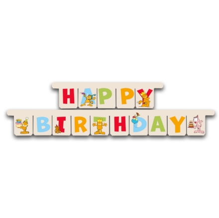 Garfield Happy Birthday girlanda barevná písmena detail