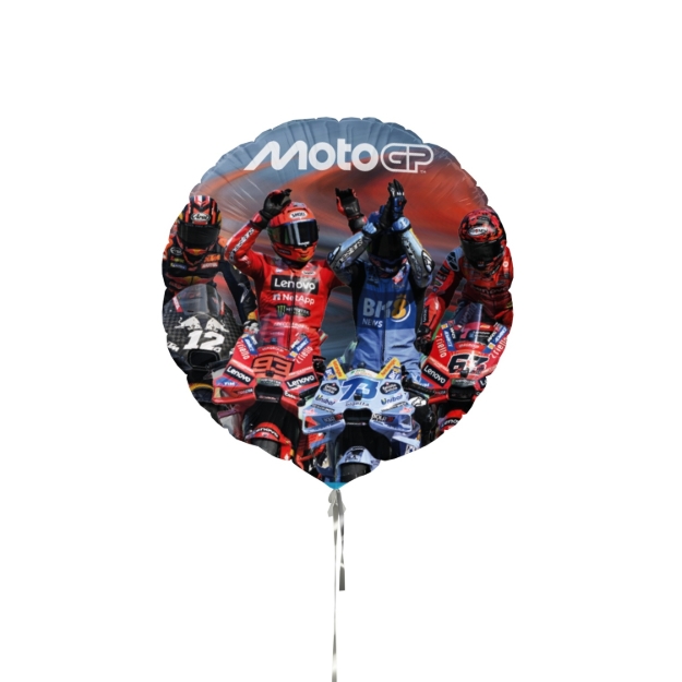 Fóliový balonek MotoGP kulatý 46 cm závodní motiv