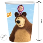 Obrazek Kubki papieroweKubki papierowe Masza i Niedźwiedź 250 ml, 8 szt.