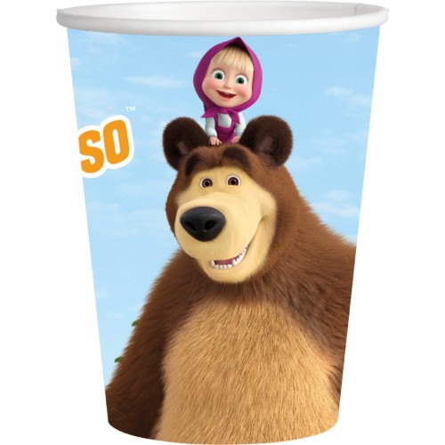 Levně Papírové kelímkyPapírové kelímky Máša a medvěd 250 ml, 8 ks