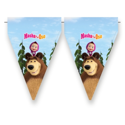 Vlaječková girlanda Máša a medvěd 3 m