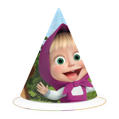 Levně Párty čepičky Máša a medvěd 6 ks