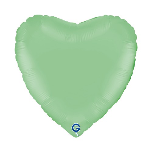 Levně Fóliový balonek srdce zelené - Matte Green 45 cm/18"