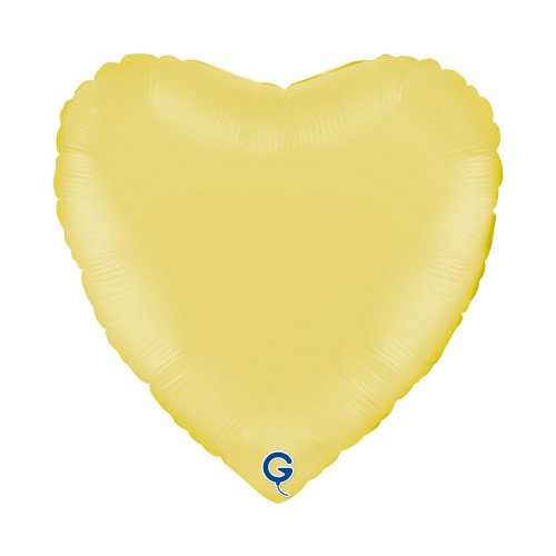 Levně Fóliový balonek srdce žluté - Matte Yellow 45 cm/18"