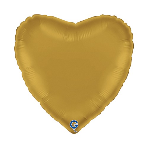 Levně Fóliový balonek srdce zlaté - Satin Gold 45 cm/18"