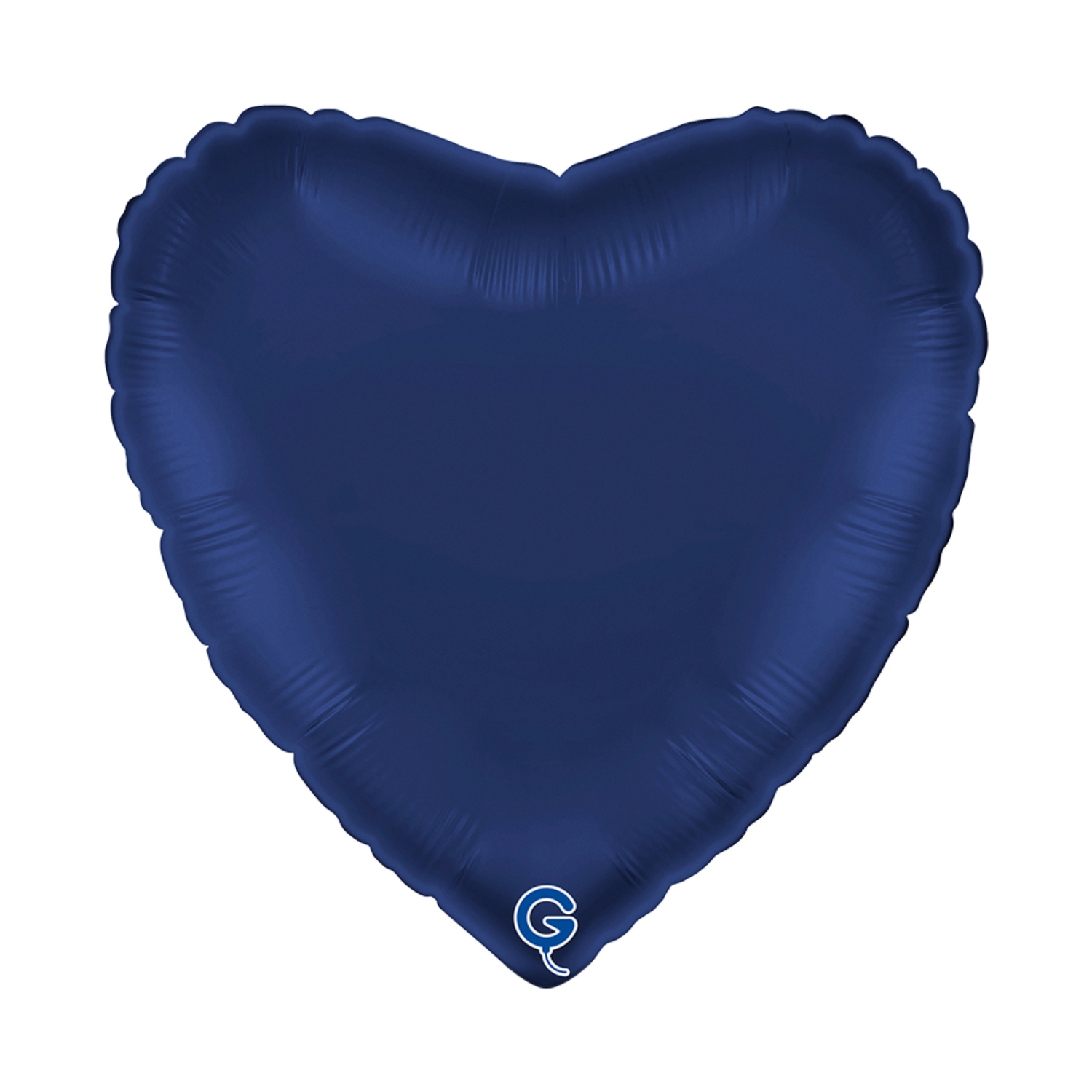 Levně Fóliový balonek srdce modré - Satin Blue Navy 45 cm/18"