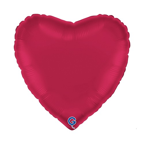 Levně Fóliový balonek srdce červené - Satin Cherry 45 cm/18"