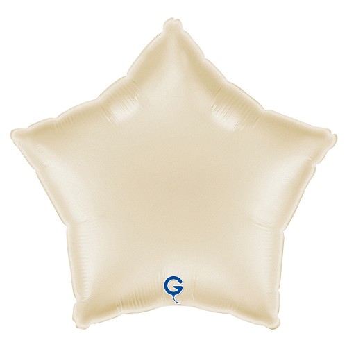 Levně Fóliový balonek hvězda krémová - Satin Cream 45 cm/18"