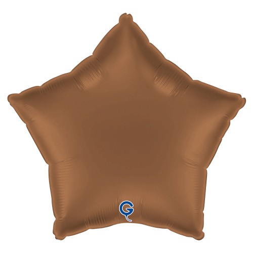 Levně Fóliový balonek hvězda čokoládová - Satin Chocolate 45 cm/18"