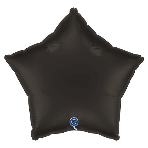Levně Fóliový balonek hvězda černá - Satin Fumé Black 45 cm/18"