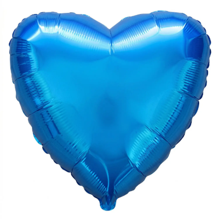 Modrý fóliový balonek srdce 46 cm