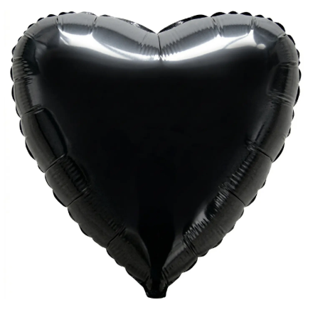 Černý fóliový balonek srdce 46 cm