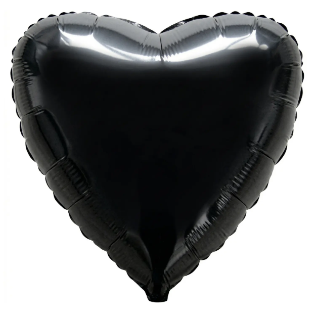 Černý fóliový balonek srdce 46 cm