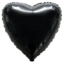 Černý fóliový balonek srdce 46 cm