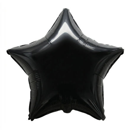 Černý fóliový balonek hvězda 46 cm