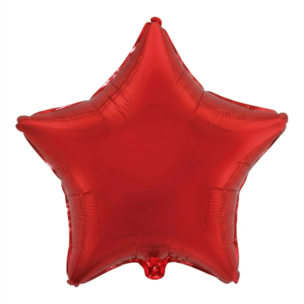 Červený fóliový balonek hvězda 46 cm