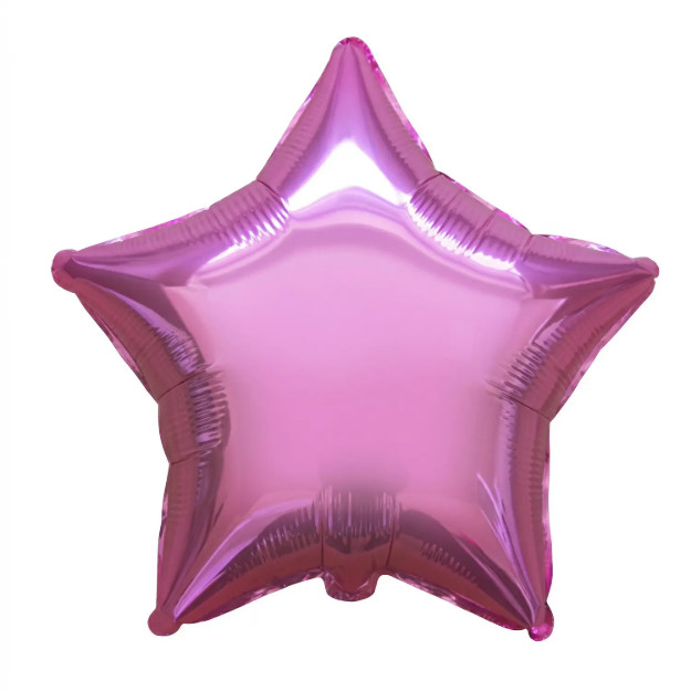 Růžový fóliový balonek hvězda 46 cm