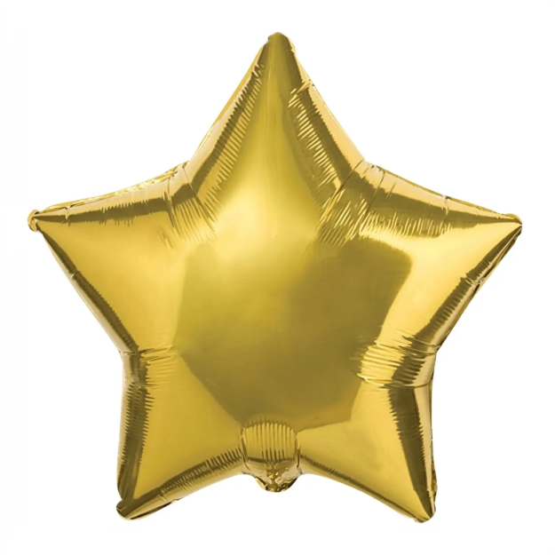 Zlatý fóliový balonek hvězda 46 cm