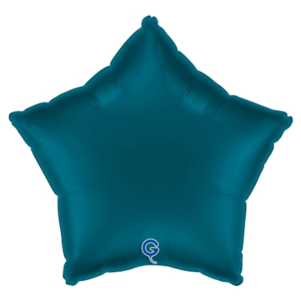Petrolejově modrý balonek ve tvaru hvězdy jako elegantní dekorace na večerní oslavu