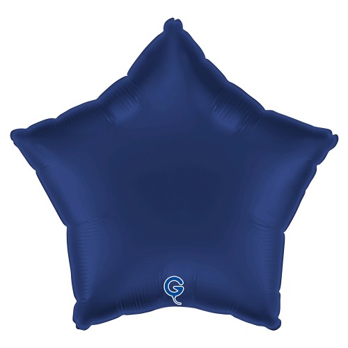 Levně Fóliový balonek hvězda modrá - Satin Blue Navy 45 cm/18"